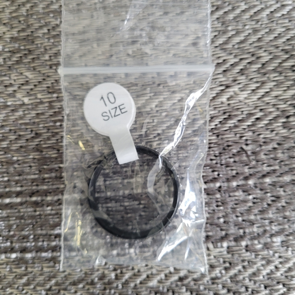 Black Stainless Steel Sapphire 10 Ring Band